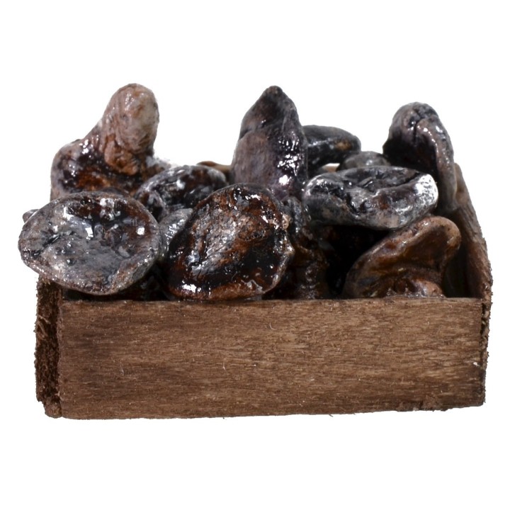 Wooden box with mushrooms cm 3,2x2,6x1,5 h