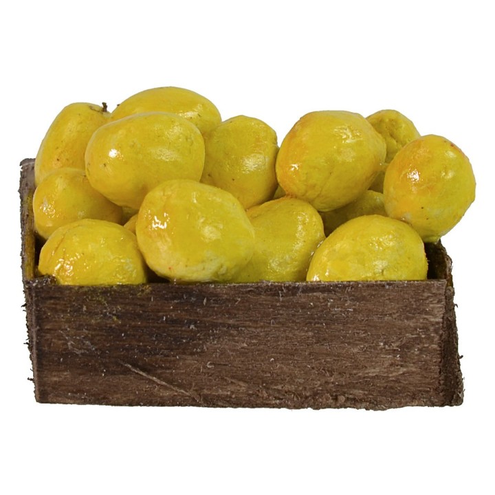 Caja de madera con limones de 3,2x2,6x1,8 cm h