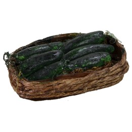 Cesto in legno con zucchine cm 4,3x3x1h