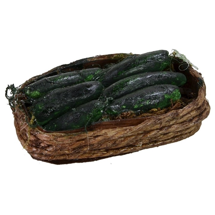 Cesto in legno con zucchine cm 4,3x3x1h