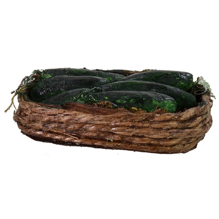 Cesta de madera con calabacines cm 4,3x3x1 h
