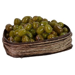 Cesta de madera con aceitunas cm 4x3x1,6 h