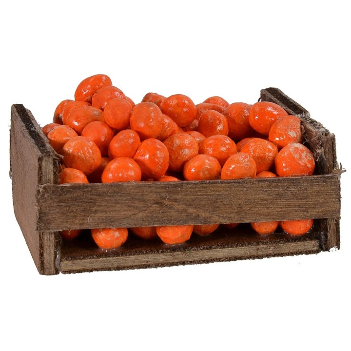 Caja de madera con naranjas cm 6,3x4,5x3,6 h