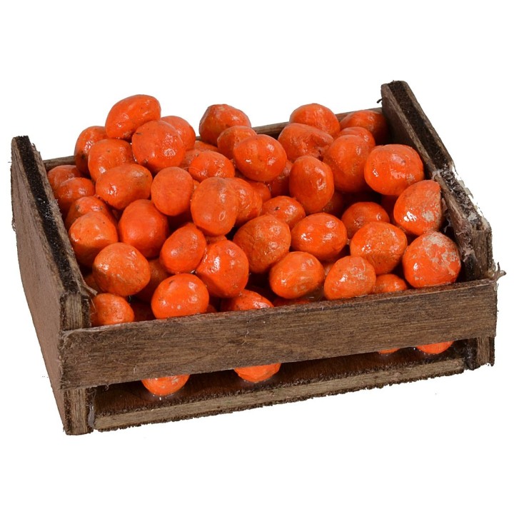Wooden crate with oranges cm 6.3x4.5x3.6 h