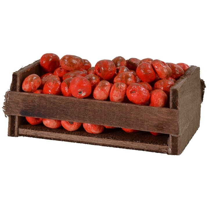 Wooden box with apples cm 6,9x4,4x3,2 h