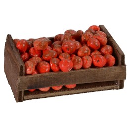 Wooden box with apples cm 6,9x4,4x3,2 h
