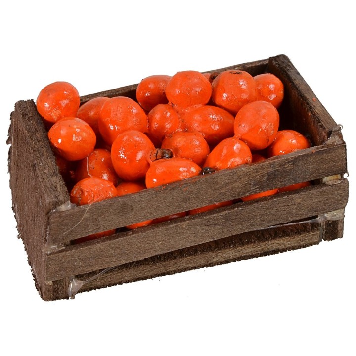 Caja de madera con naranjas cm 4,5x3x2,5 h