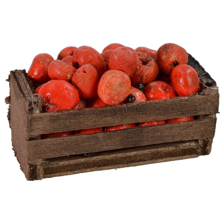Wooden crate with apples cm 4.5x3x3 h