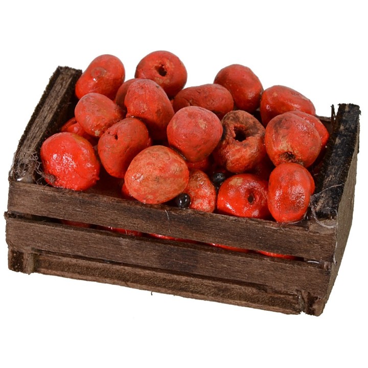 Caja de madera con manzanas cm 4,5x3x3 h
