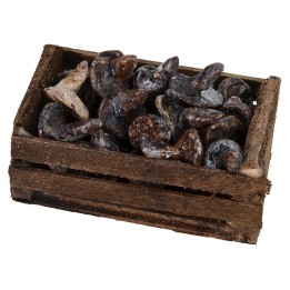 Caja de madera con setas cm 4,8x2,8x2,8 h