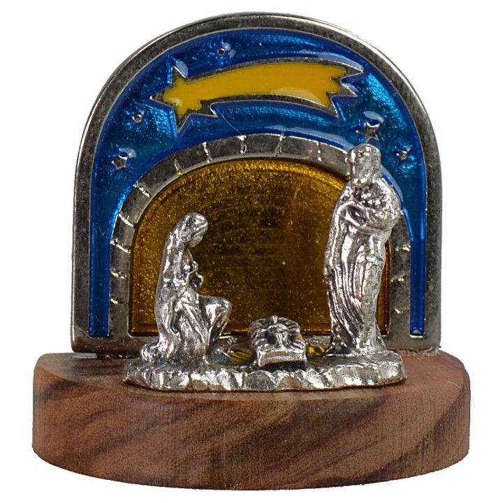 Nativity with starry sky in metal cm 3,7x2,6x3,7 h