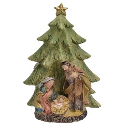 Natividad con árbol en resina cm 6,1x3,6x9,2 h
