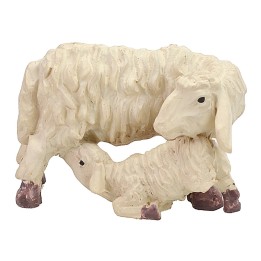 Pecora con agnello cm 4,1x2,4x2,8 h per statue h 8-10 cm
