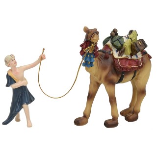 Resin camel driver with dromedary series 9 cm