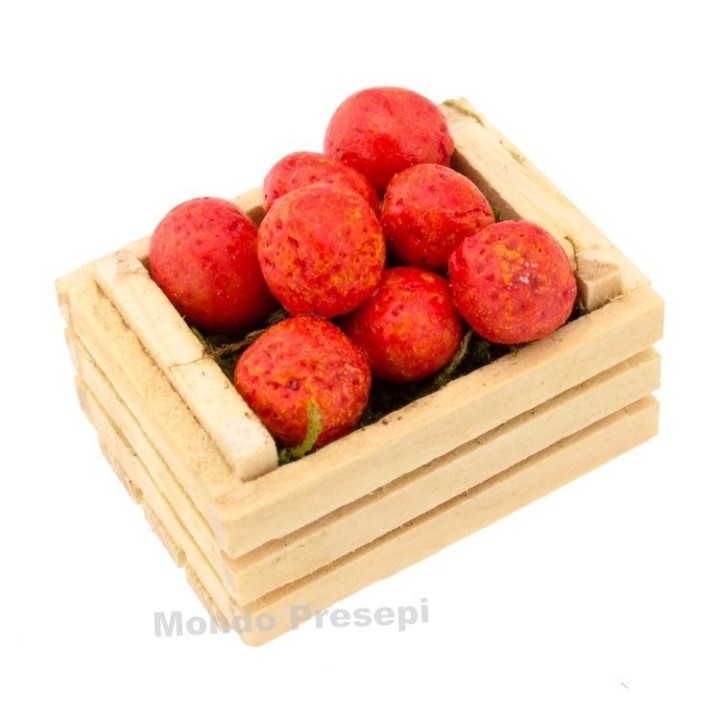 Caja de 3,5 cm con dos listones y naranjas