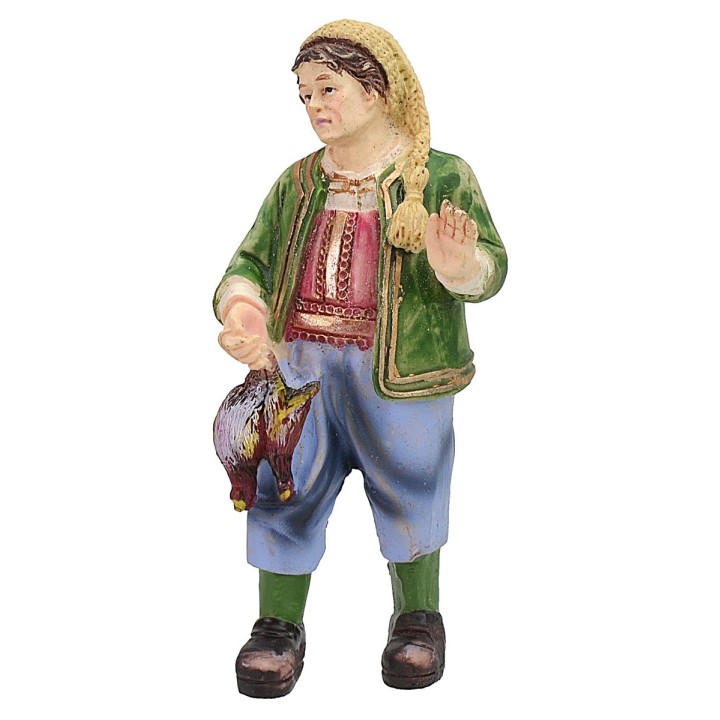 Farmer with game 10 cm in resin