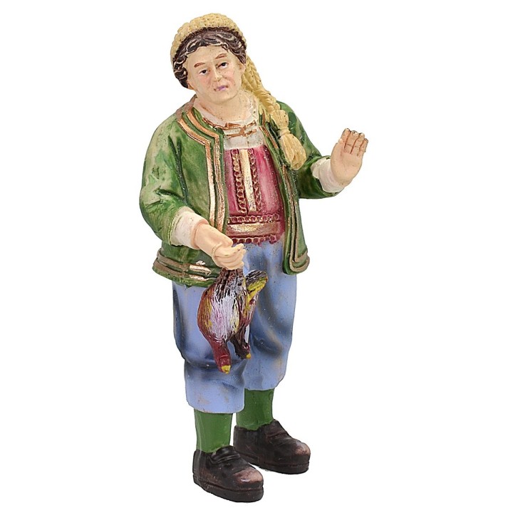 Granjero con caza 10 cm en resina