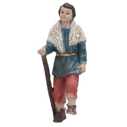 Shepherd climbing the steps 11 cm in resin