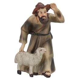 Shepherd with lamb series 9 cm in resin