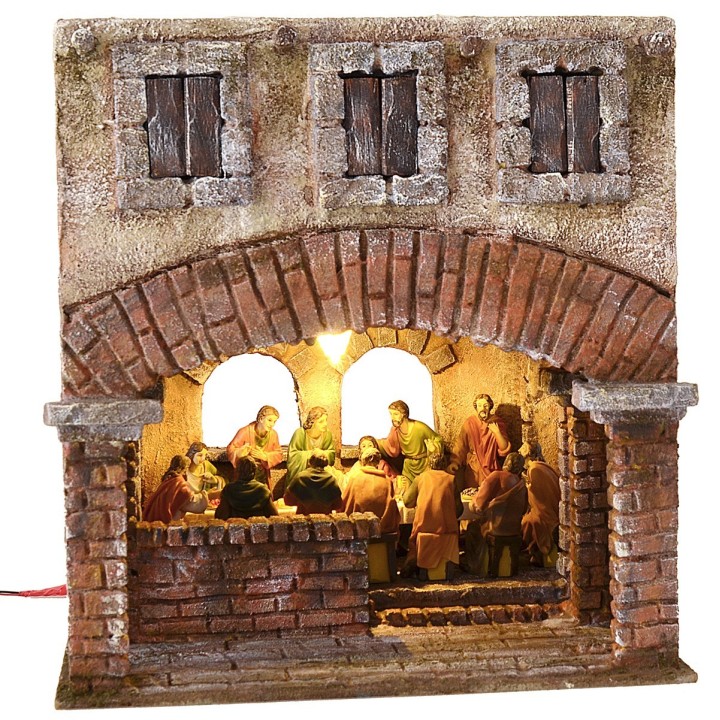 Ambientazione illuminata per ultima cena 29x29x32 h