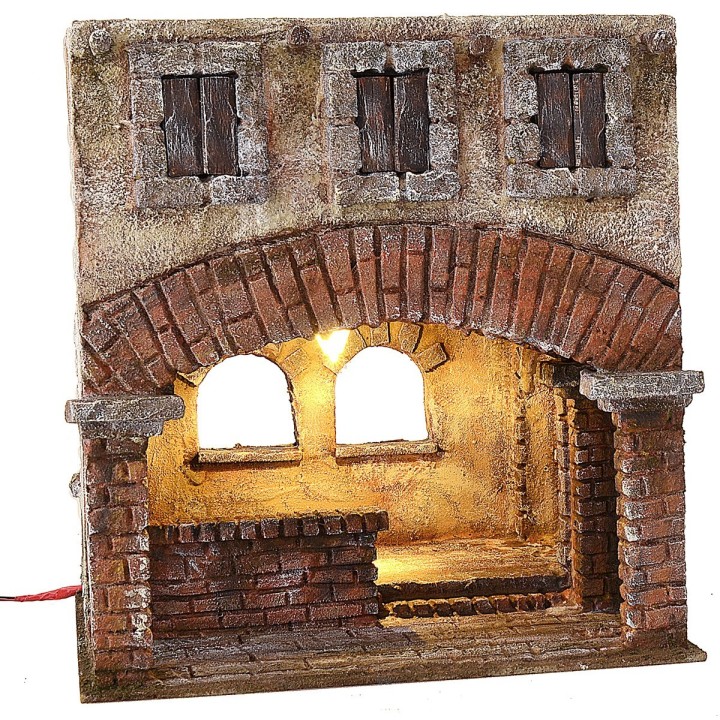 Escenario iluminado para la última cena 29x29x32 h