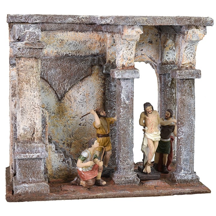 Setting flagellation of Christ with Pilate's throne 25x15x21 h