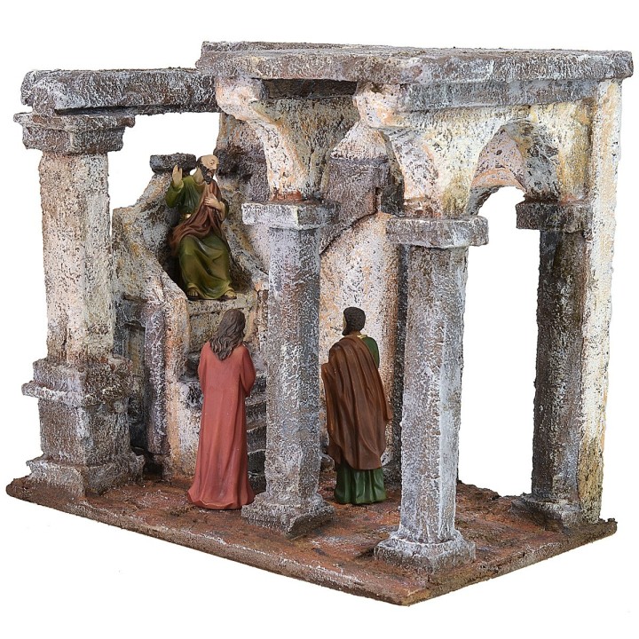 Ambientazione flagellazione di Cristo con trono di Pilato