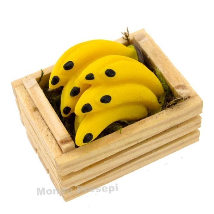 Caja de 3,5 cm con dos listones y plátanos