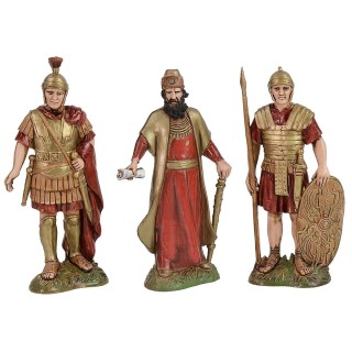 Set of 2 soldiers and King Herod 12 cm Landi Moranduzzo