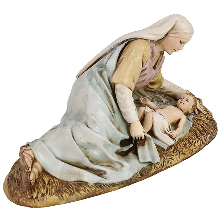 Mary lying down with child 13 cm series Landi Moranduzzo