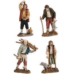 Juego de 4 personajes Napolitanos de 12 cm Landi Moranduzzo
