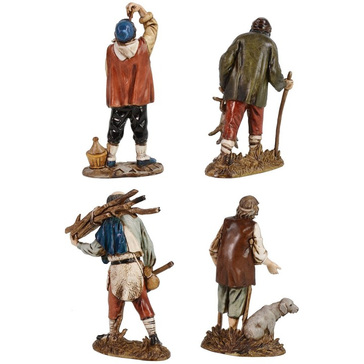 Juego de 4 personajes Napolitanos de 12 cm Landi Moranduzzo
