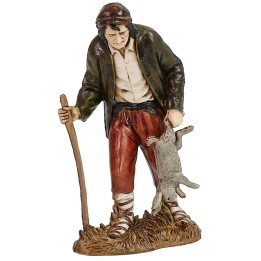 Campesino con liebre 12 cm Landi Moranduzzo