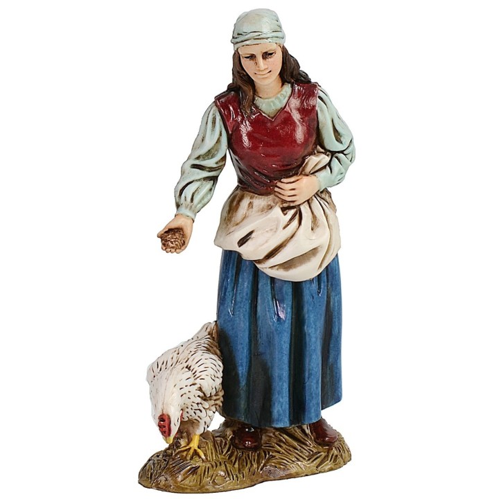 Campesina con gallina 12 cm Landi Moranduzzo