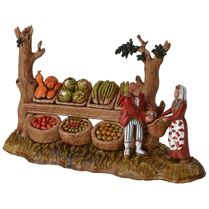 Fruttivendolo con donna serie 6 cm Landi Moranduzzo