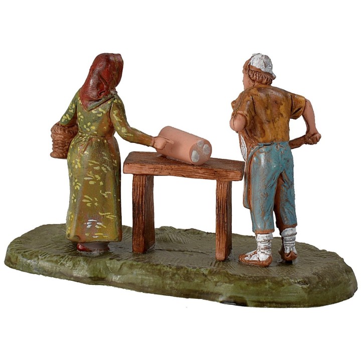 Butcher with woman series 6 cm Landi Moranduzzo