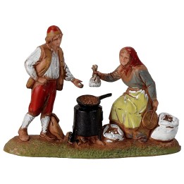 Escena vendedora de castañas 6 cm Landi Moranduzzo