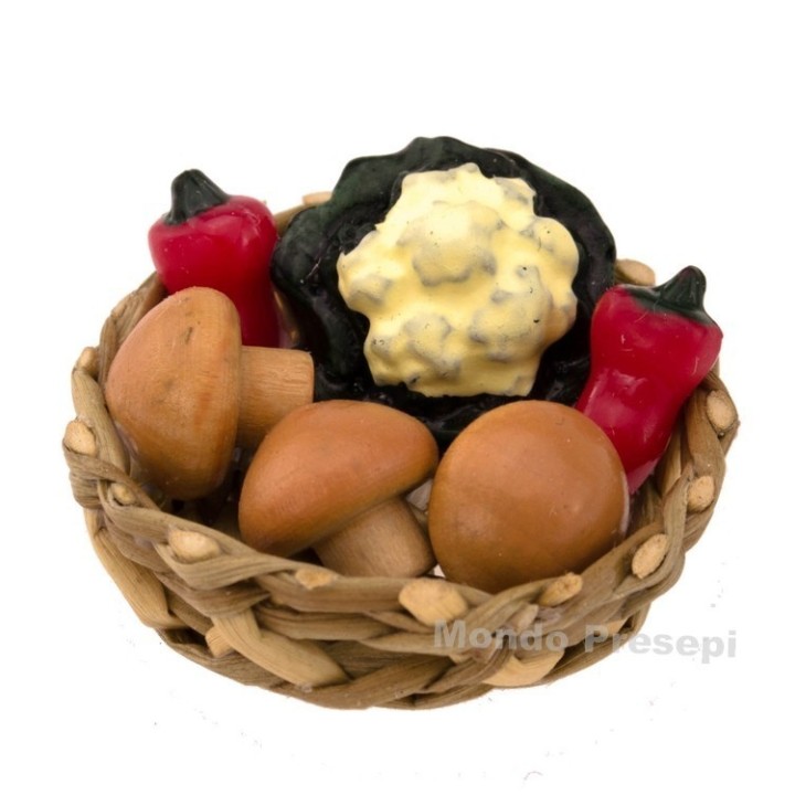 Cesta de mimbre ø 3 cm con verduras