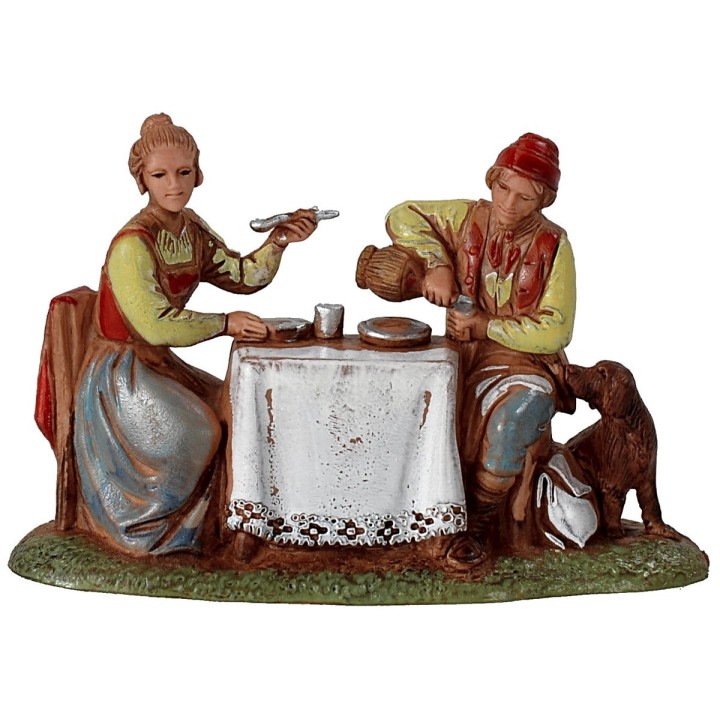 Escena de familia en la mesa serie 6 cm Landi Moranduzzo