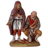 Two shepherds by the fire 6 cm series Landi Moranduzzo