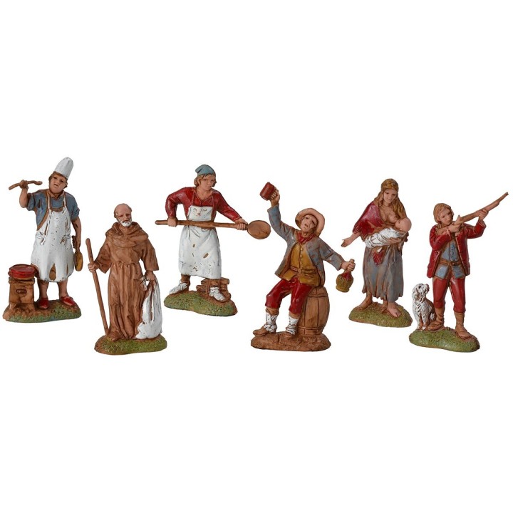 Set 6 subjects Napoletani 6 cm Landi Moranduzzo