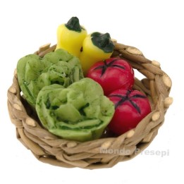 Wicker basket ø 3 cm with vegetables