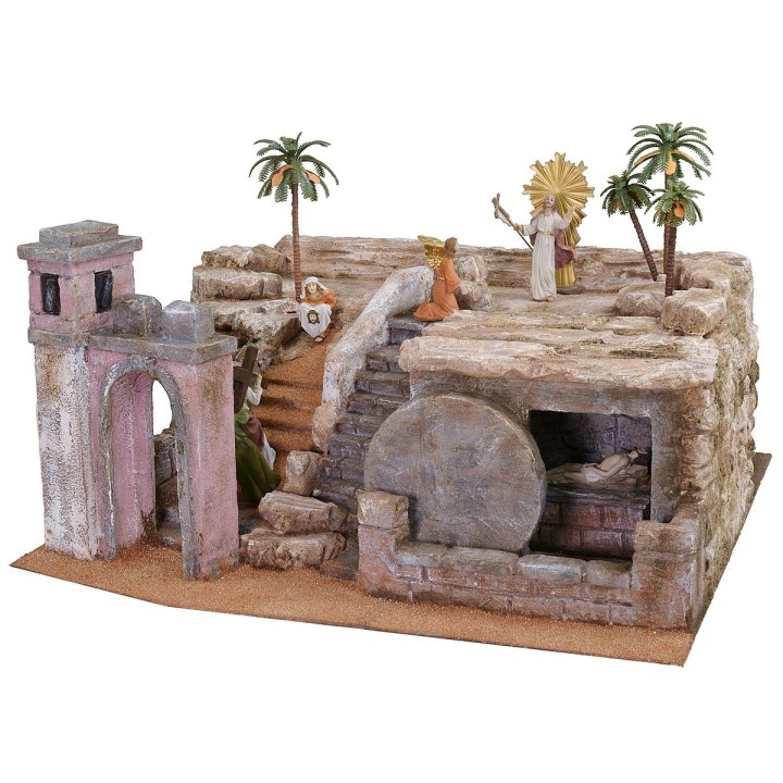 Pesebre de Pascua de 50x49x25 cm de altura completo con