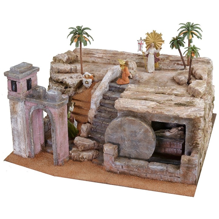 Pesebre de Pascua de 50x49x25 cm de altura completo con