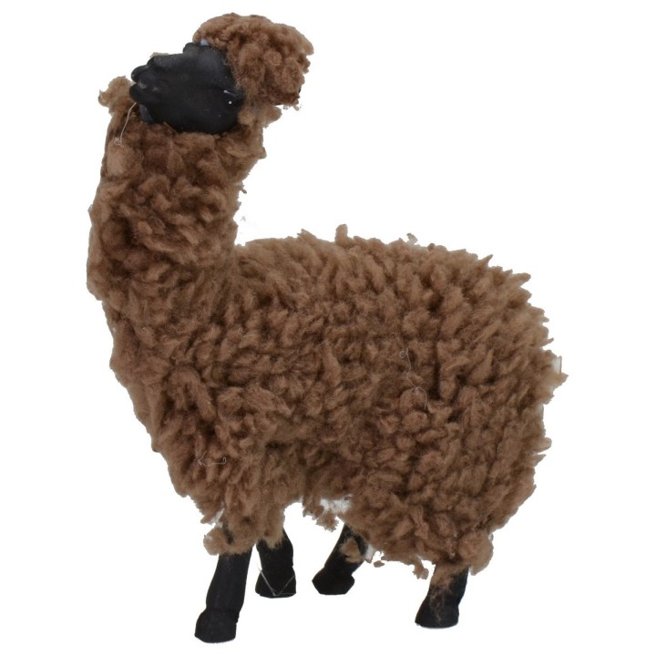 Pair of alpacas with wool for statues cm 10-12 h