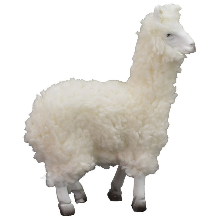 Pair of alpacas with wool for statues cm 10-12 h