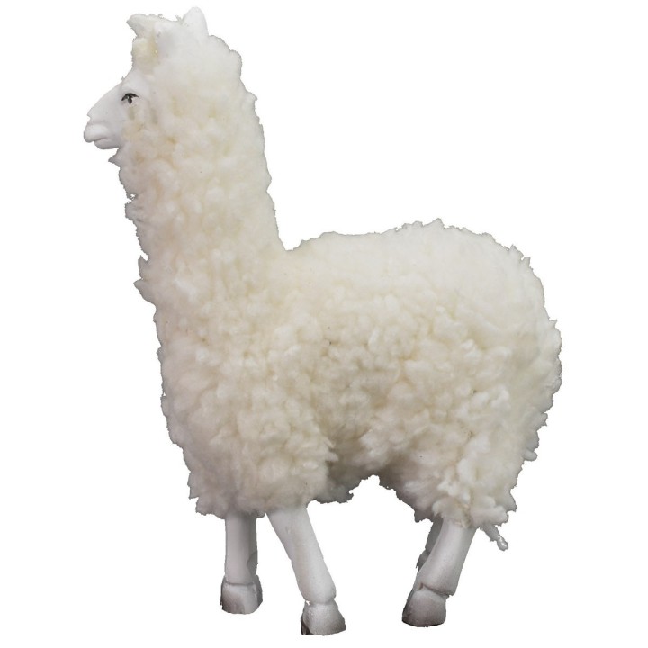 Pair of alpacas with wool for statues cm 10-12 h