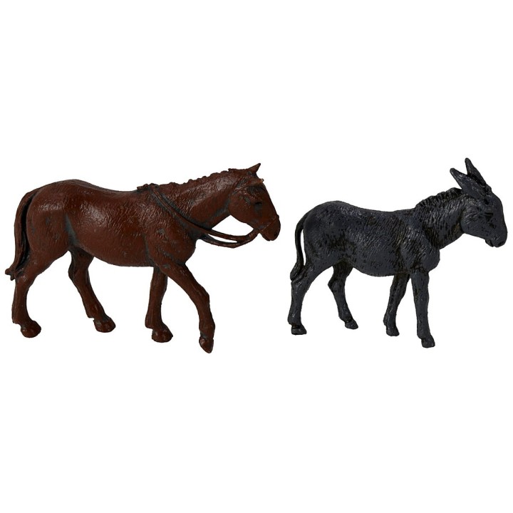 Set caballo y burro serie 6 cm Landi Moranduzzo