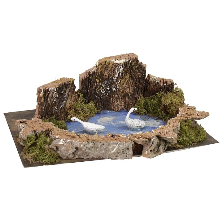 Laghetto con cigni cm 15x10x5 h