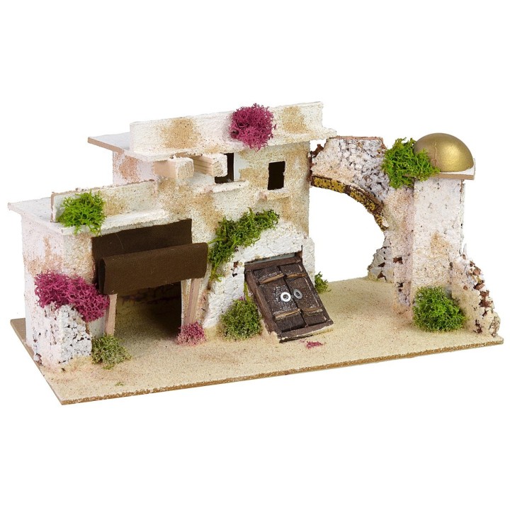 Pueblo árabe con semi-arco de 28x15x15 cm h